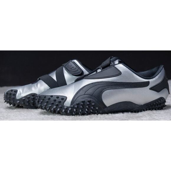 Puma Mostro Metal Silver Black Leather Sneakers Womens Size 10 Mens 8.5 - Picture 16 of 16